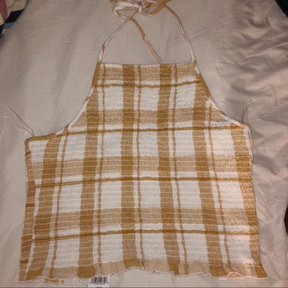 halter plaid crop top - Picture 1 of 2